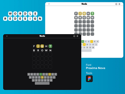 Wordle Redesign | Dribble WEEKLY WARM-UP Prompt No.95 dribble dribble weekly warm up ui redesign uiux web design wordle wordle redesign