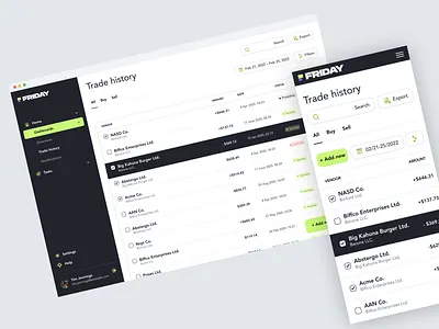 Friday - trading app app design digital finance minimal mobile money product trading ui uidesign ux
