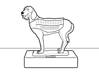 Statue Smokey coloring book design dog illustration knoxville smokey statue tennessee tn utk