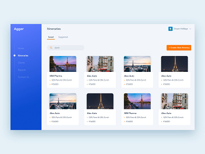 Tour & Travel itinerary planner design planner tour travel ui ux web design