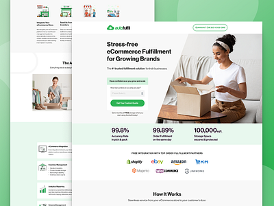 Autofulfil | Landing Page cro design graphic design landing page leadgen minimal services shipping ux web