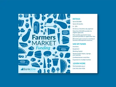Farmers Market Flyer bank blue design farmers markets flyer illustration market mfi pattern small business