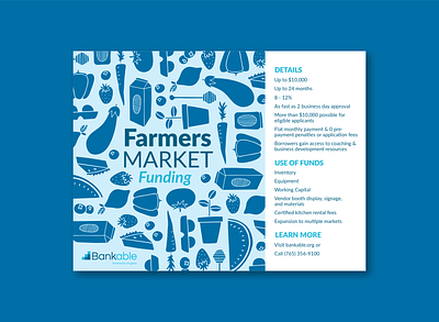 Farmers Market Flyer bank blue design farmers markets flyer illustration market mfi pattern small business