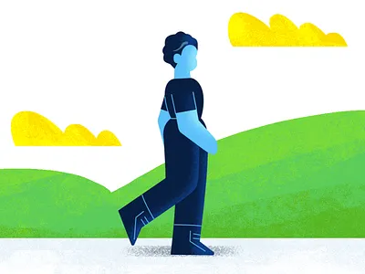 style frame - walking healthy living illustration texture vector walking