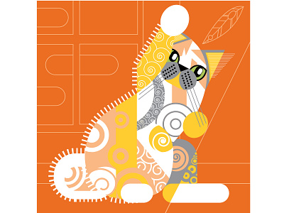 Illustration for 9 Lives Cat Board Game abstract animal caricature cat contemporary design editorial game illustration illustrator logo pet vector