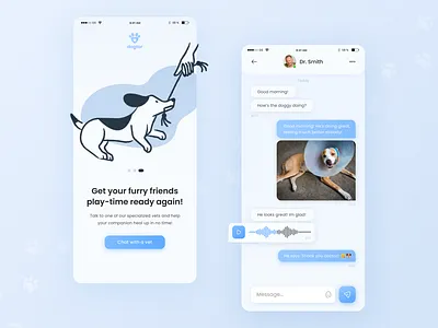 UI Marathon Service Design Club - Day 11 app app design daily ui design direct message direct messaging dms doctor graphic design pet pet app ui ui ux ux vet vet app