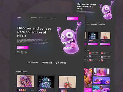 Nft site design adobe xd app design design illustration mobile app design nft nft app nft exploration nft site nft ui design nft website ui ux uidesign