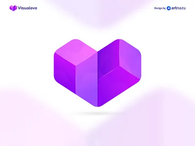 "Visualove" Love abstract logo symbol design abstract branding design flat icon illustration logo logo mark love modern typography v letter vector