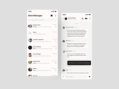 Direct Messaging - Daily UI #13 app chat chat app daily ui dailyui design direct message direct messaging dm mobile ui ui design ux