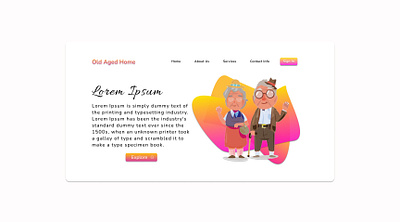 old aged home landing page design landing page old aged senior citizen simple design ui