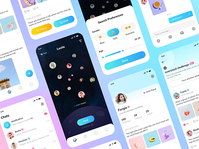 Social APP 02 chat dating design friends illustration social ui ux