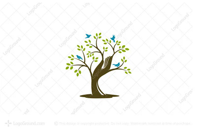 One With Nature Logo for sale bird care earth environment green guard leaf logo logoforsale logos nature tree wild