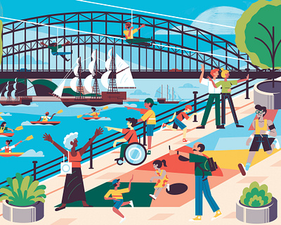 NE1 Newcastle Summer in the City 2021 colour design editoral editorial illustration illustration print