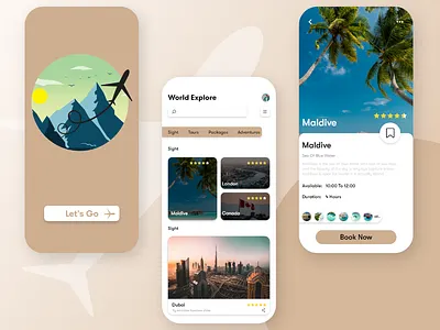 travel agency app 3d animation branding figma graphic design logo motion graphics ui xd