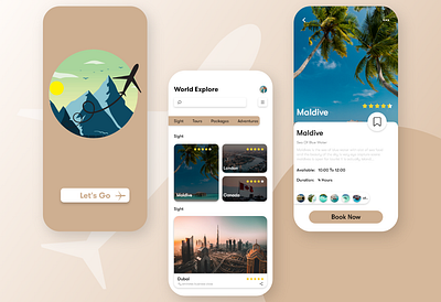 travel agency app 3d animation branding figma graphic design logo motion graphics ui xd