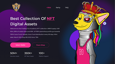 NFT Landinng Page user interface design