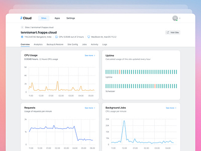 Website Hosting Design analytics apps blue card design grey icon minimal plan server site site config ui usage ux