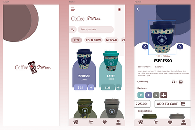 COFFEE SHOP UI DESIGN adobexd animation app design f figma illustration ui ux