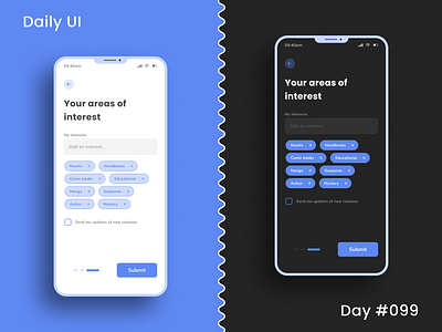 Daily UI Challenge - Categories 99 appui books books store categories category dailyui dailyuichallenge dark theme day 99 day 99 categories design graphic design light theme select tags tags tags ui ui uidesign uiux