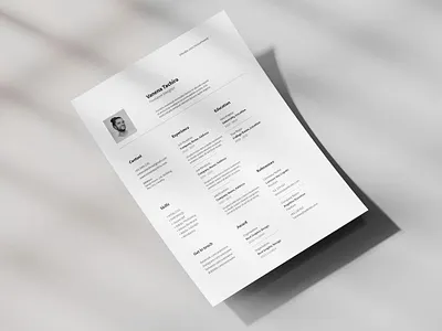 Minimal Resume clean cover cover letter curriculum vitae cv design cv template design doc document graphic design illustration job job cv minimalist portfolio professional cv resume resume design resume template work