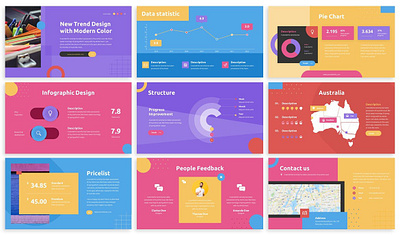 Caluta - Creative Powerpoint Template business clean colorful company corporate dynamic fashion lookbook google slide graphic design keynote memphis modern pastel pitch deck powerpoint studio unique web design web development website