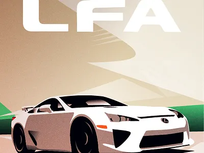 Lexus LFA adobe automotive car design geometric illustration illustrator lexus lfa minimal retro simple supercar toyota vector vintage