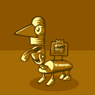 Robot dog with fastfood ad burger design dog illustration logo robot vector