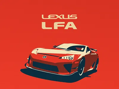 Lexus LFA design geometric illustration illustrator minimal simple style vector