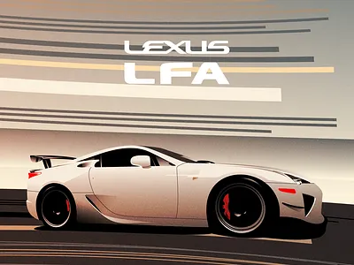 Lexus LFA design geometric illustration illustrator minimal simple style vector
