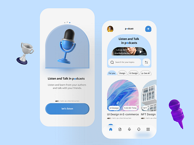 Podcast App Free 3d adobe xd animation app design branding design figma graphic design illustration logo mobile design motion graphics ui ui design ui kits uidesign uiux user experience user interface design userinterface