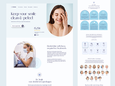 Landing page for dentist clinic ! adobe branding design figma illustration logo ui ux web website