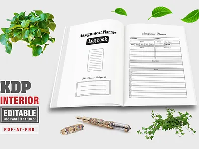 Log Book illustration kdp log book print design vector