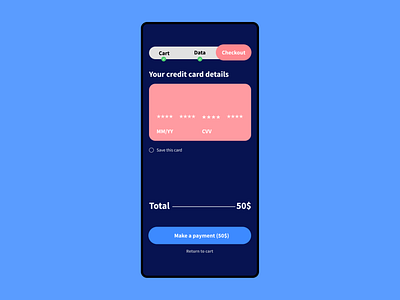 Credit card details app appscreen dailyui design ui ux