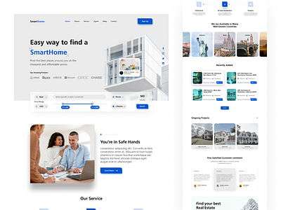 Real Estate Landing Page design home landing landingpage real estate ui uiux webpage website