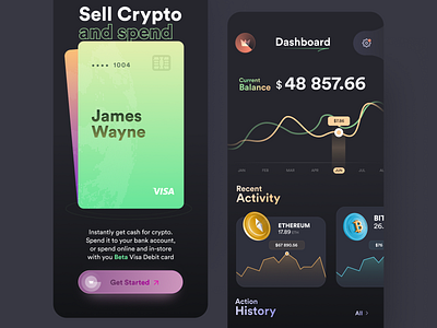 Crypto App 3d app design app ui concept design crypto crypto app crypto ui design icons interaction design minimal ui ui design uidesign uxdesign