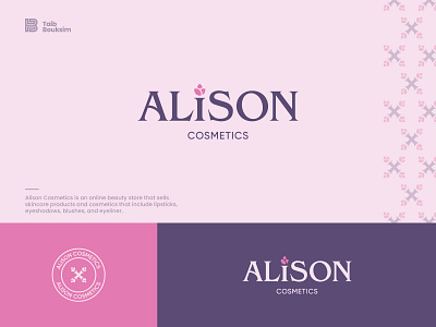 Alison cosmetics alison alison cosmetics beauty brand brand identity brand logo branding cosmetics dailylogochallange design flower identity branding identity design lettering logo logo challenge logocore skincare typography logo vector