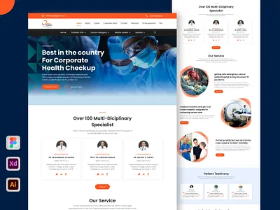 Hospital website design adobe xd dribbble best shot figma homepage hospital website design landing landingpage product design ui ui design ui designer ui ux ui ux designer user experience user interaction user interface ux design web ui design webdesign website