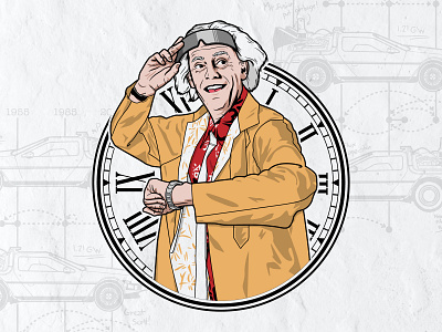 Great Scott!! 80s back to the future branding bttf christopher lloyd cinema design doc brown illustration illustrator michael j fox movie movies portrait