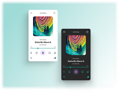 Music Player - UI Challenge #12 dark mode design figma graphic design icons interface light mode music music player ui ux vector