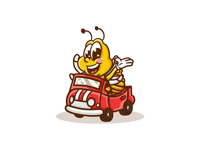 Bee Car bee bee car bee design bee logo bee logo design branding car car bee car design car logo character design design graphic design illustration logo logo design red ui ux vector