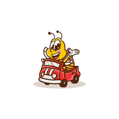 Bee Car bee bee car bee design bee logo bee logo design branding car car bee car design car logo character design design graphic design illustration logo logo design red ui ux vector