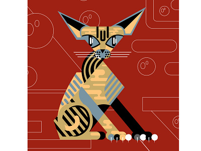 Illustration for 9 Lives Cat Board Game abstract animal caricature cat contemporary design editorial game illustration illustrator logo pet sphynx cat vector