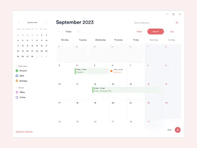 Calendar App for Windows design mac app microsoft ui ux windows 11 windows app