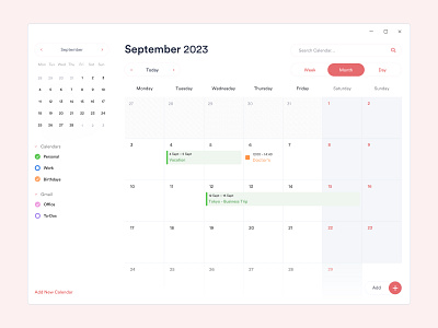 Calendar App for Windows design mac app microsoft ui ux windows 11 windows app