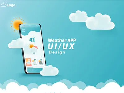 Weather APP Landing Page UI Kit kit landing mobile app design page ui weather web design