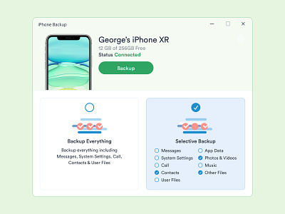 iPhone Backup App for Windows design mac app microsoft ui ux windows 11 windows app