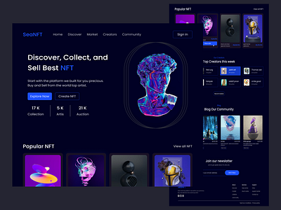 SeaNFT landing Page design nftlandingpage ui ux website