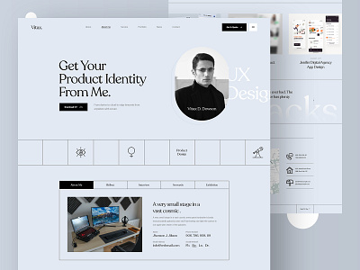 Vitax Pesonal Portfolio Website Design cv design footer header illustration landingpage logo minimal minimal portfolio portfolio website ui ux website