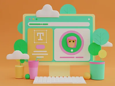 3D Desktop Illustration 3d 3d art 3d illustrations 3d object blender c4d design graphic design illustration ui