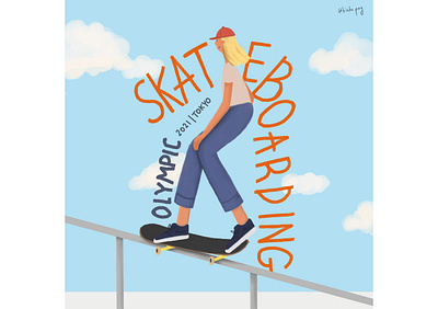 Skateboarding 2d art design digital art draw drawing illustration illustrator olympic procreate skate skateboarding skater